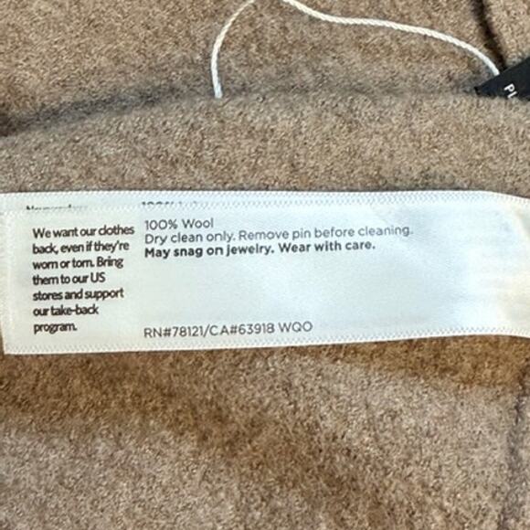 Eileen Fisher Boiled Wool Shawl Collar Long Vest Medium Petite in Color Barley - Picture 7 of 7